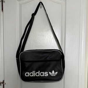 Adidas Black and White Messenger Airliner Bag